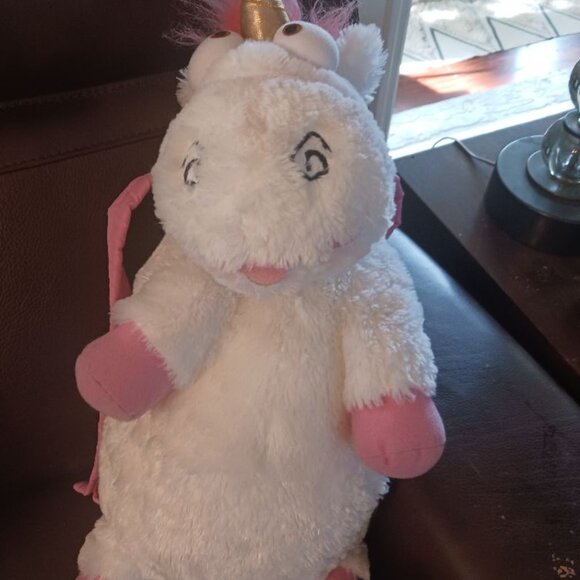 Universal Studios Despicable Me Unicorn Plush Backpack It's So Fluffy! - Picture 4 of 14